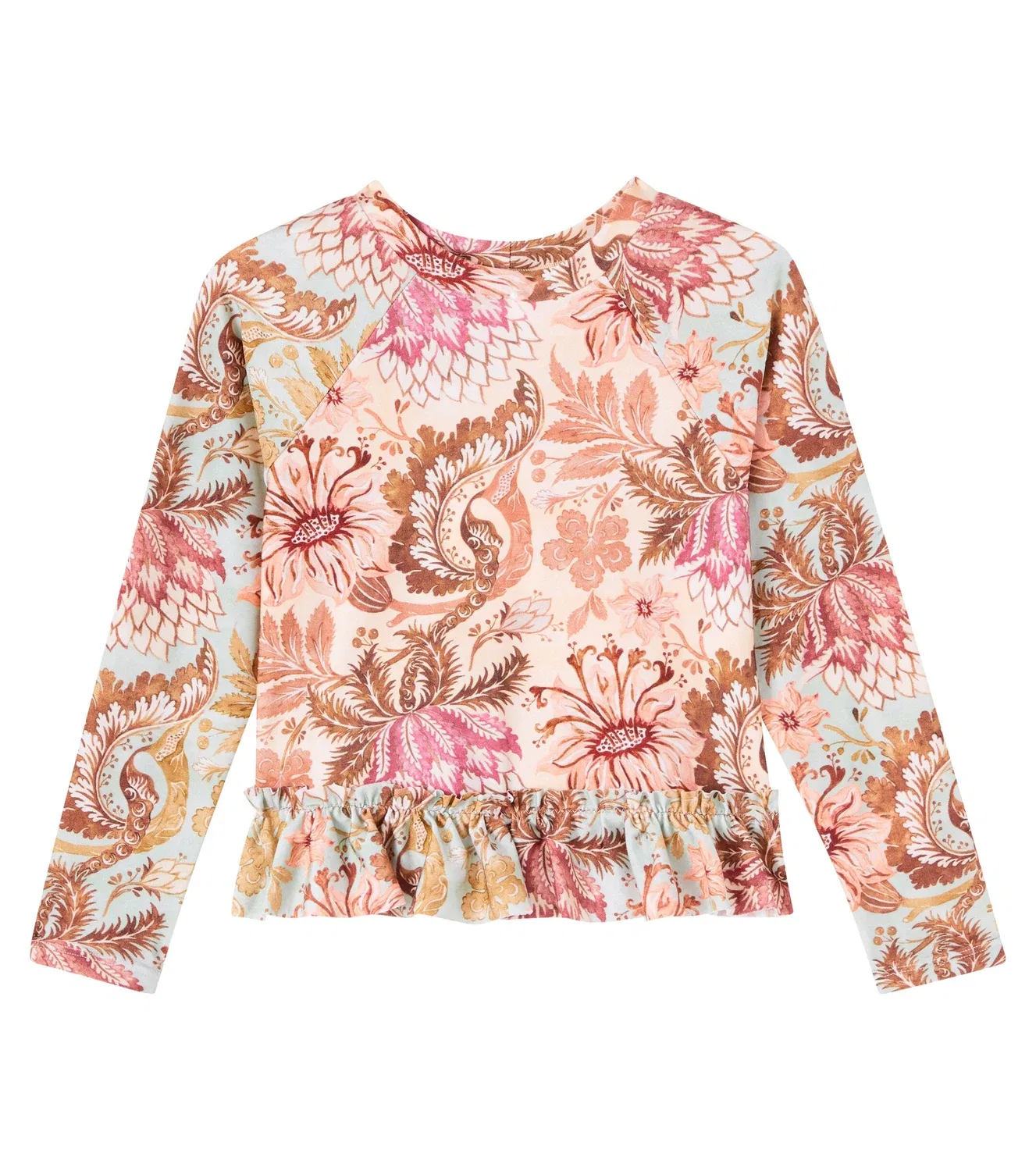 Купальник-рашгард с длинным рукавом Zimmermann Kids, мультиколор