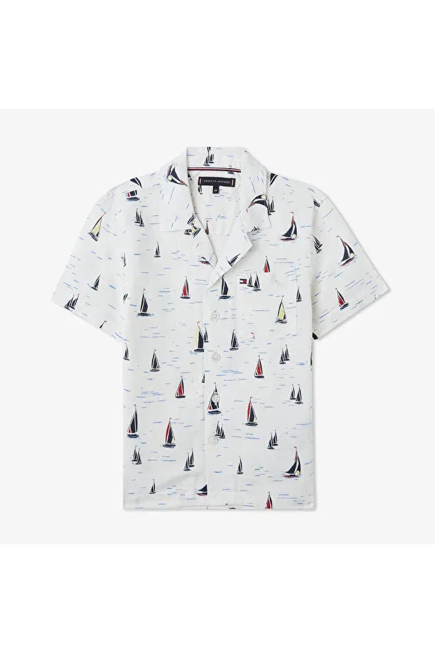 Детская рубашка для мальчиков с коротким рукавом Tommy Hilfiger, 0k4-White
