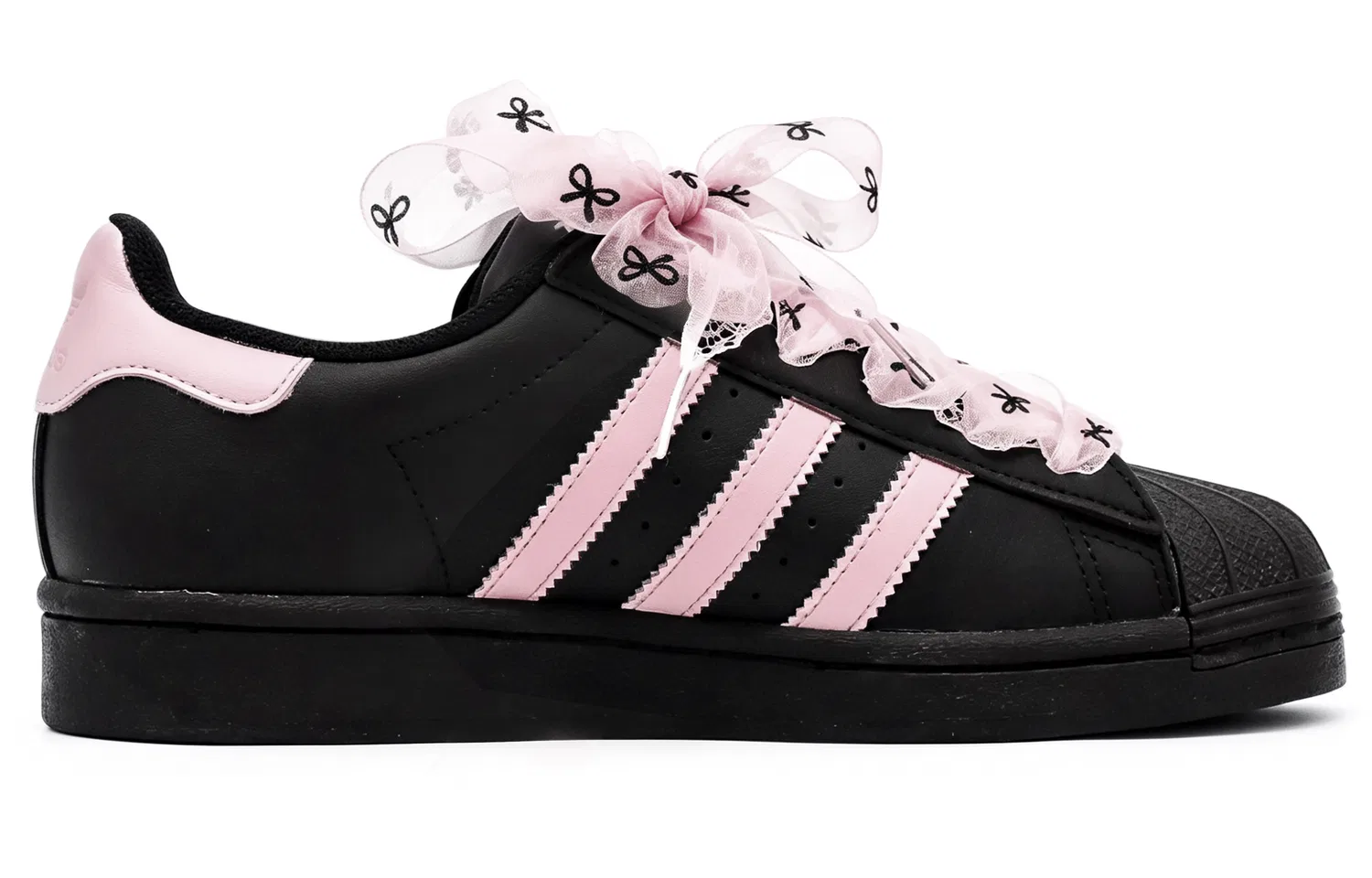 Детские кроссовки-скейтборд с низким верхом Adidas Originals Superstar 2, Цвет Black Pink — фото 4