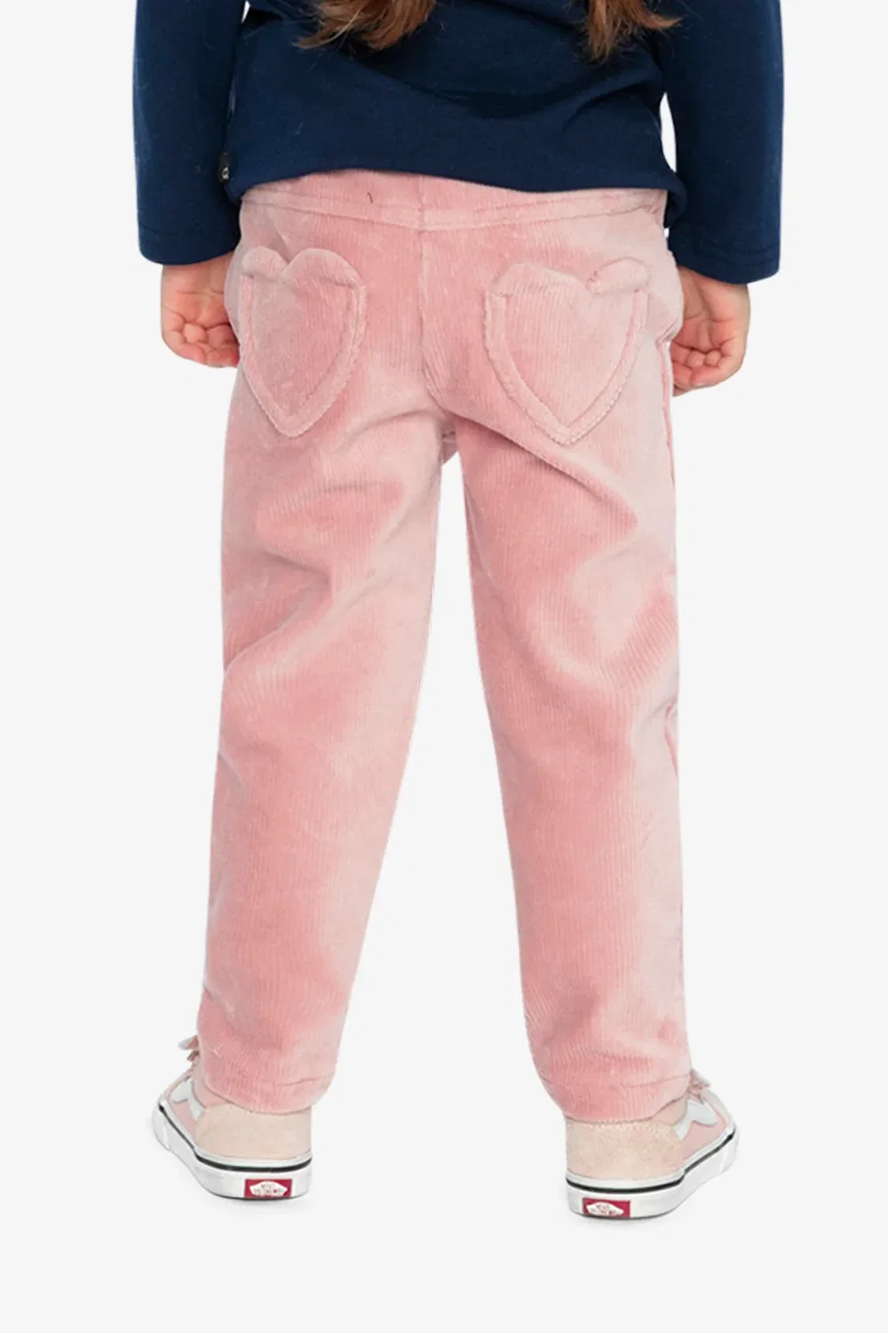 Детские брюки-леггинсы из велюра с рубчиком Deux par Deux, Pale Dusty Pink — фото 4