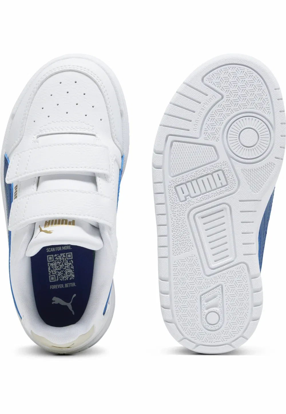 Shuffle downtown lo v ps unisex - детская обувь Puma, White-Clyde Royal- Gold — фото 3