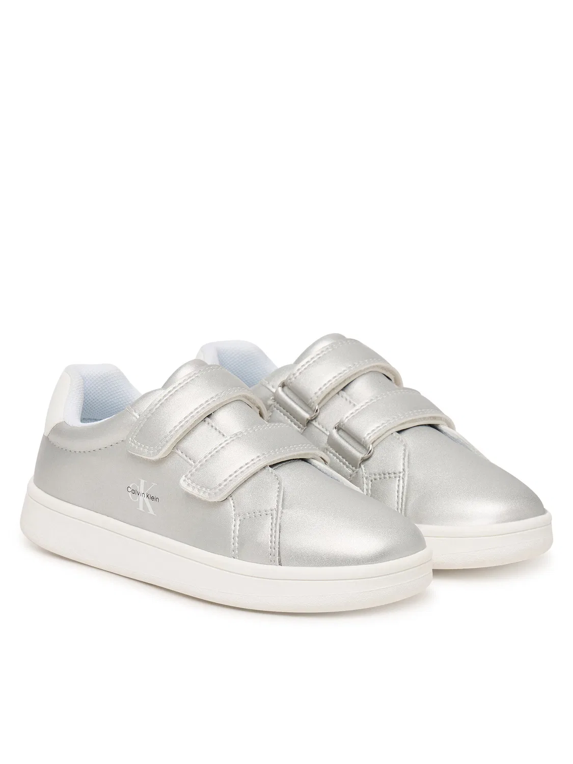 Кроссовки для девочки Low Cut Velcro Calvin Klein, серебристый — фото 2