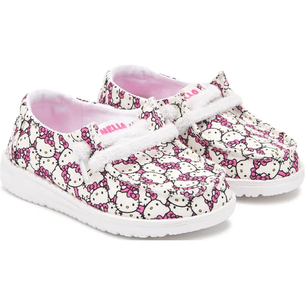 Детские слипоны Wendy Hello Kitty для малышей Heydude, White/Pink