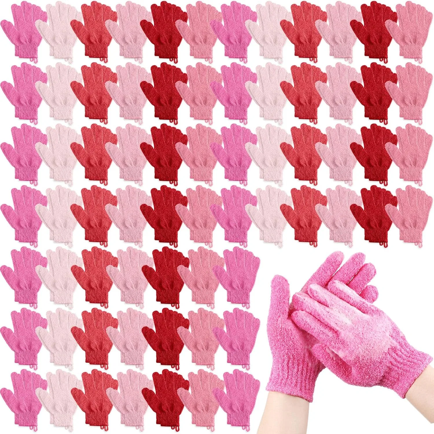 Перчатки для пилинга Cuffbow, 90 шт (45 пар), Розовый