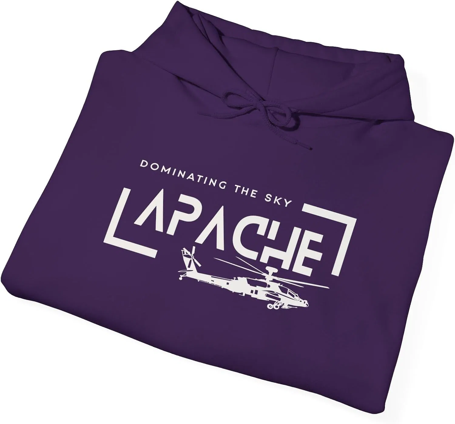Женское худи с принтом Apache Helicopter, фиолетовый — фото 2