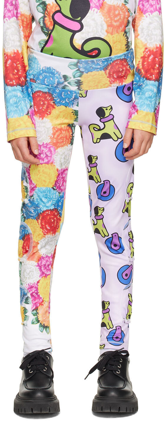 

SSENSE Exclusive Kids Бело-фиолетовые теннисные леггинсы с собачкой и цветочным принтом Chopova Lowena, Фиолетовый, SSENSE Exclusive Kids Бело-фиолетовые теннисные леггинсы с собачкой и цветочным принтом Chopova Lowena
