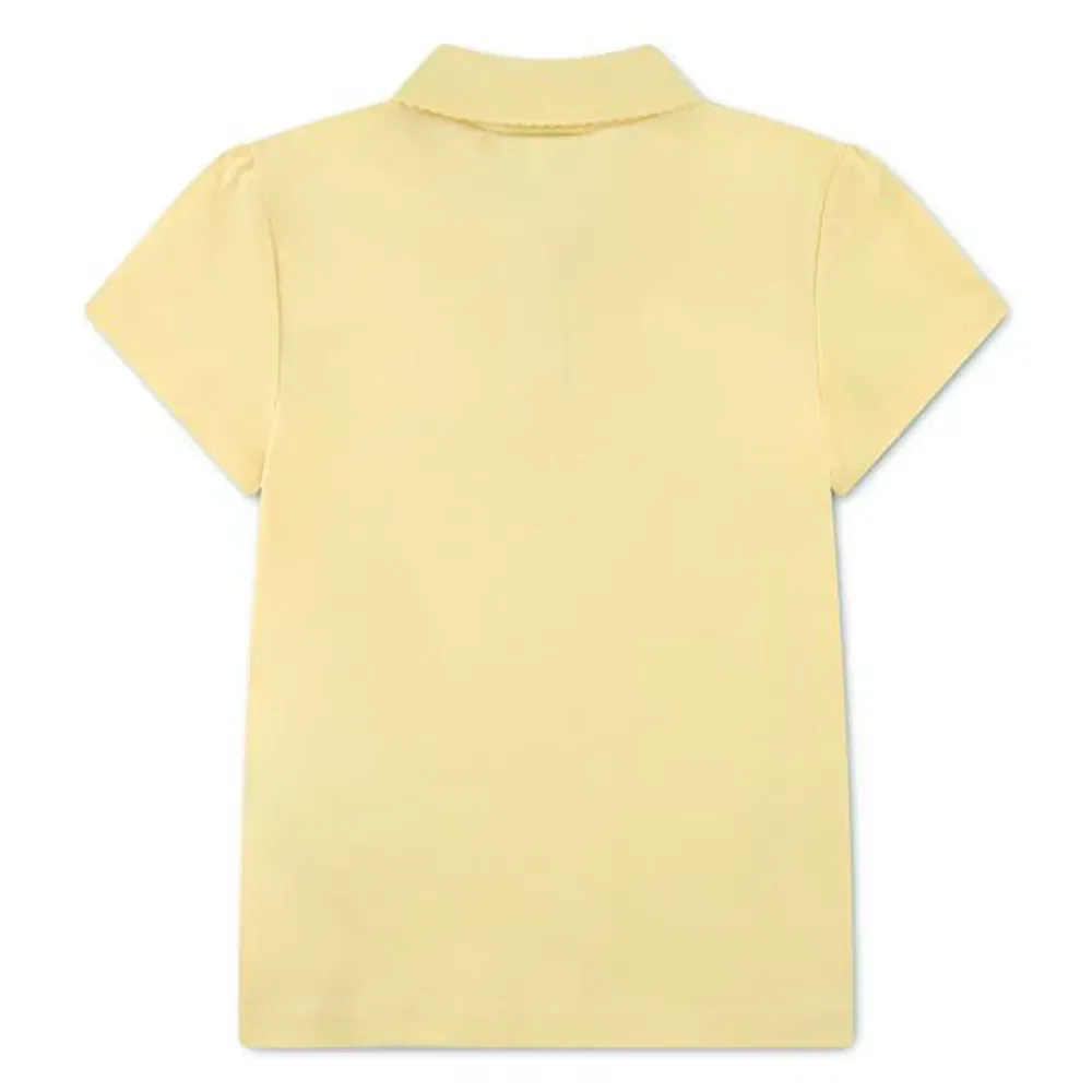 Детское поло для девочек с коротким рукавом Lacoste kids, Yellow — фото 4