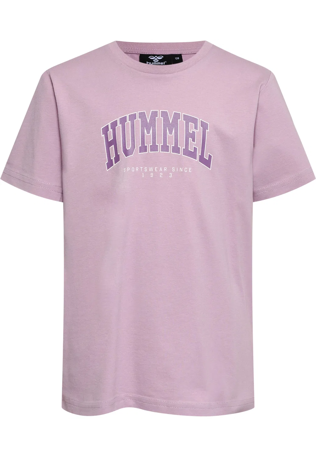 Детская футболка с принтом Hmlfast Hummel, Grauviolett Rosa — фото 2