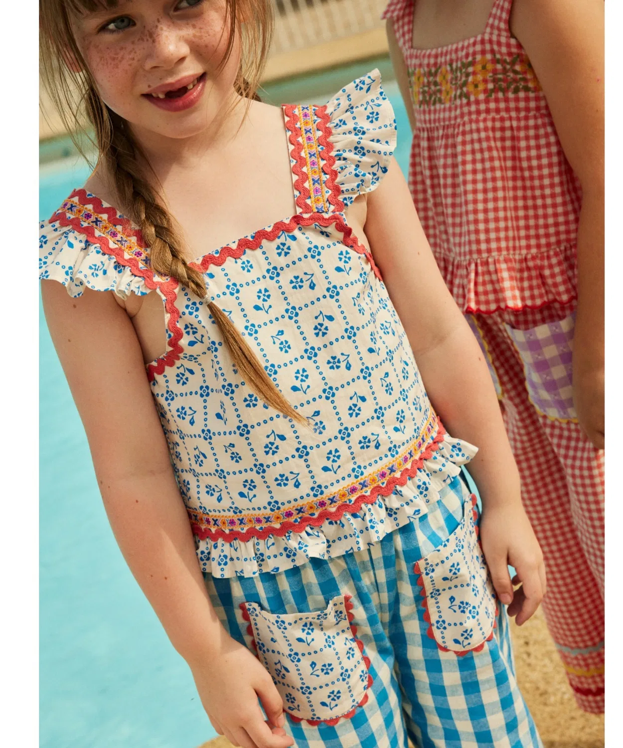Детская блузка с принтом Iria blouse Fayence hello Simone, Blue