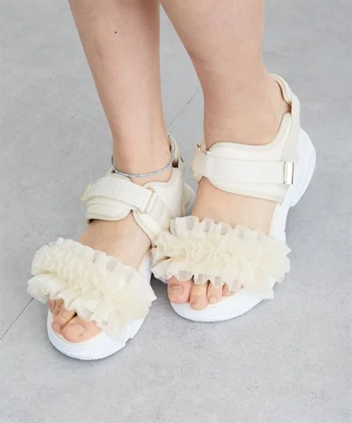 Детские спортивные сандалии с тюлевой оборкой QUNTSTYLE, Beige