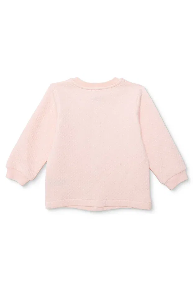 Детский стеганый кардиган с длинным рукавом Ebebek Hello Baby, Pink — фото 2