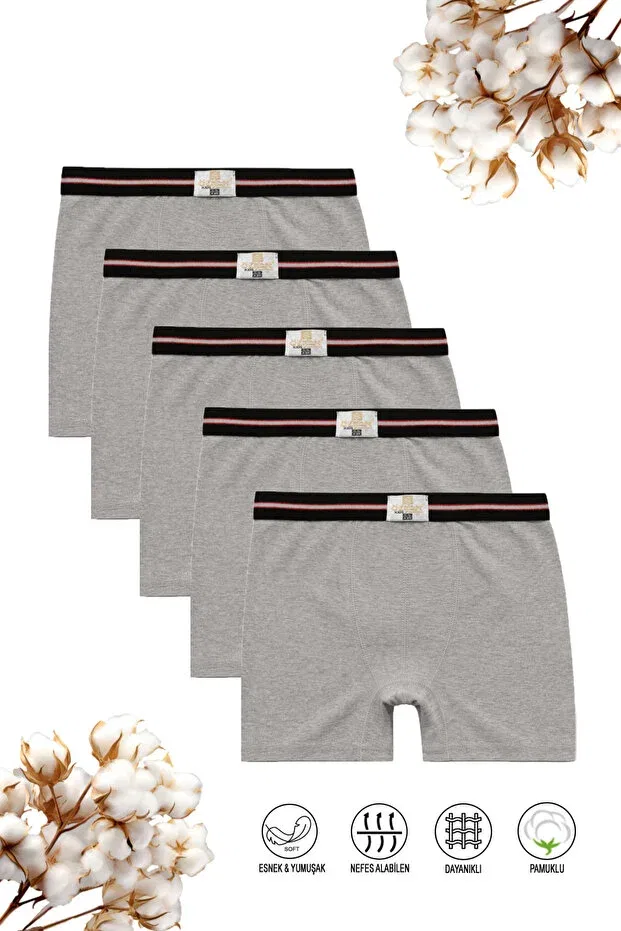 Детские боксеры для мальчиков хлопковые комплект 5 шт Özkan Underwear, Gray Melange