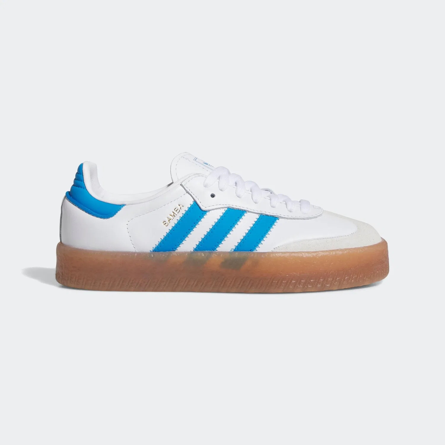 Детские кроссовки с увеличенной подошвой Adidas Originals, Cloud White/Bright Blue/Gold Metallic — фото 2