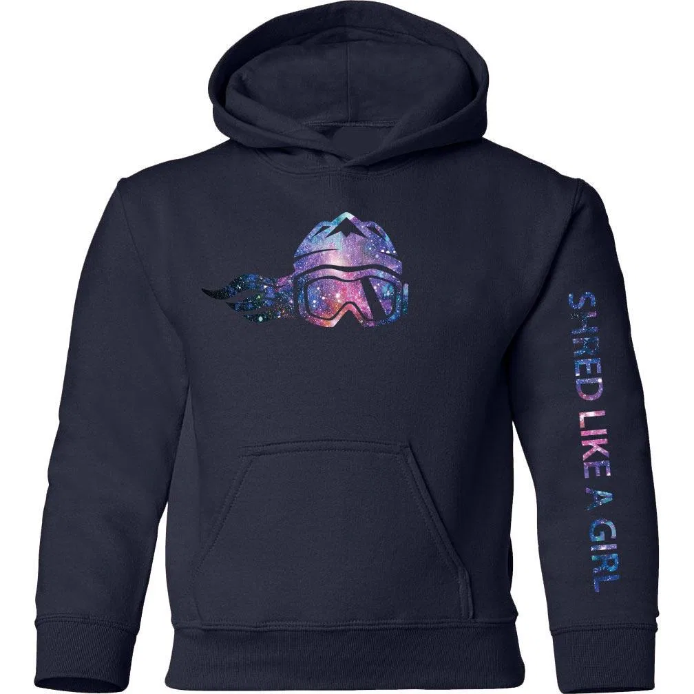Худи с принтом Galaxy Ski Like A Girl, Navy Glitter