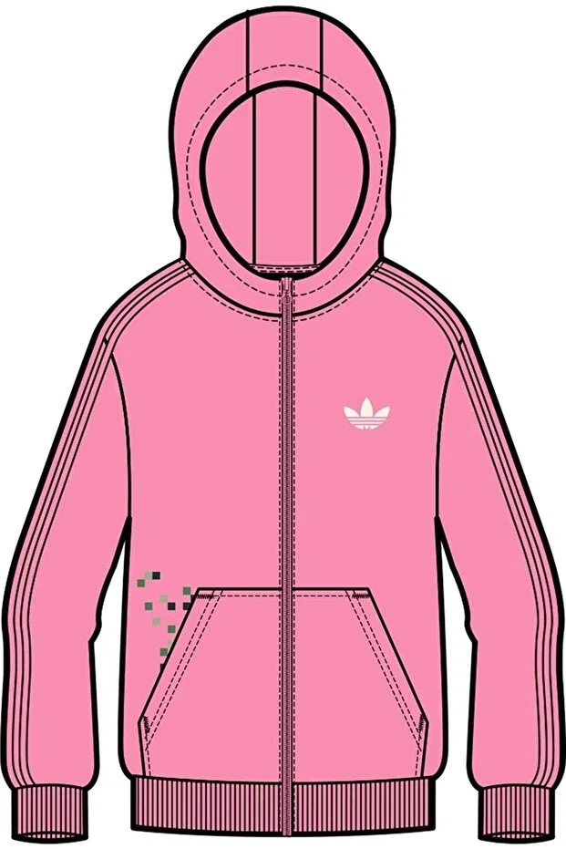 Детское худи для девочек с принтом Adidas, Pink