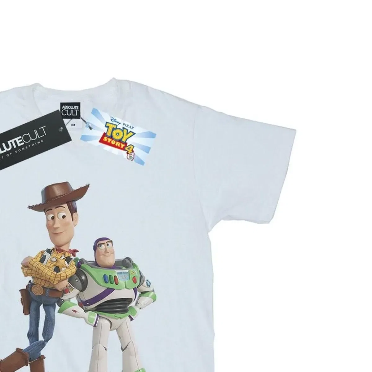 Детская хлопковая футболка с принтом Buzz Lightyear & Woody Toy Story, White — фото 2