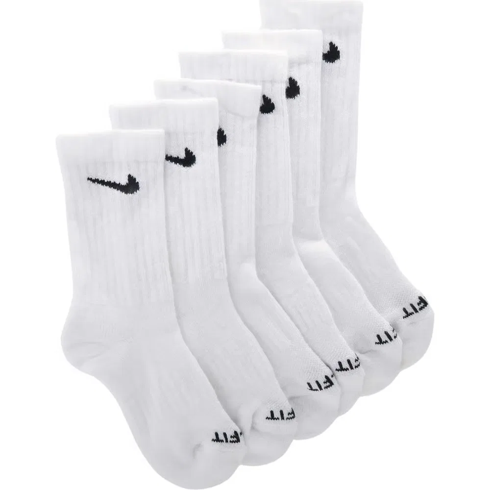 Набор из 6 детских носков размера XS для подростков Nike, White/Black
