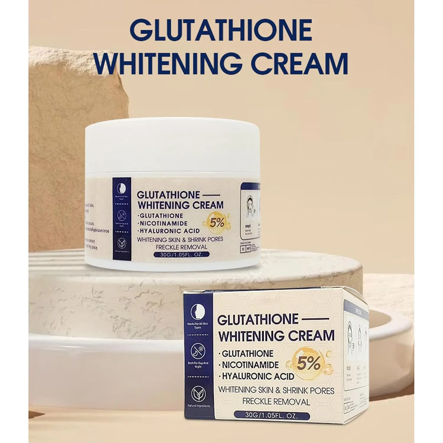 Увлажняющий крем для лица Glutathione Skin Whitening Cream Rubu22a, 10 мл — фото 4
