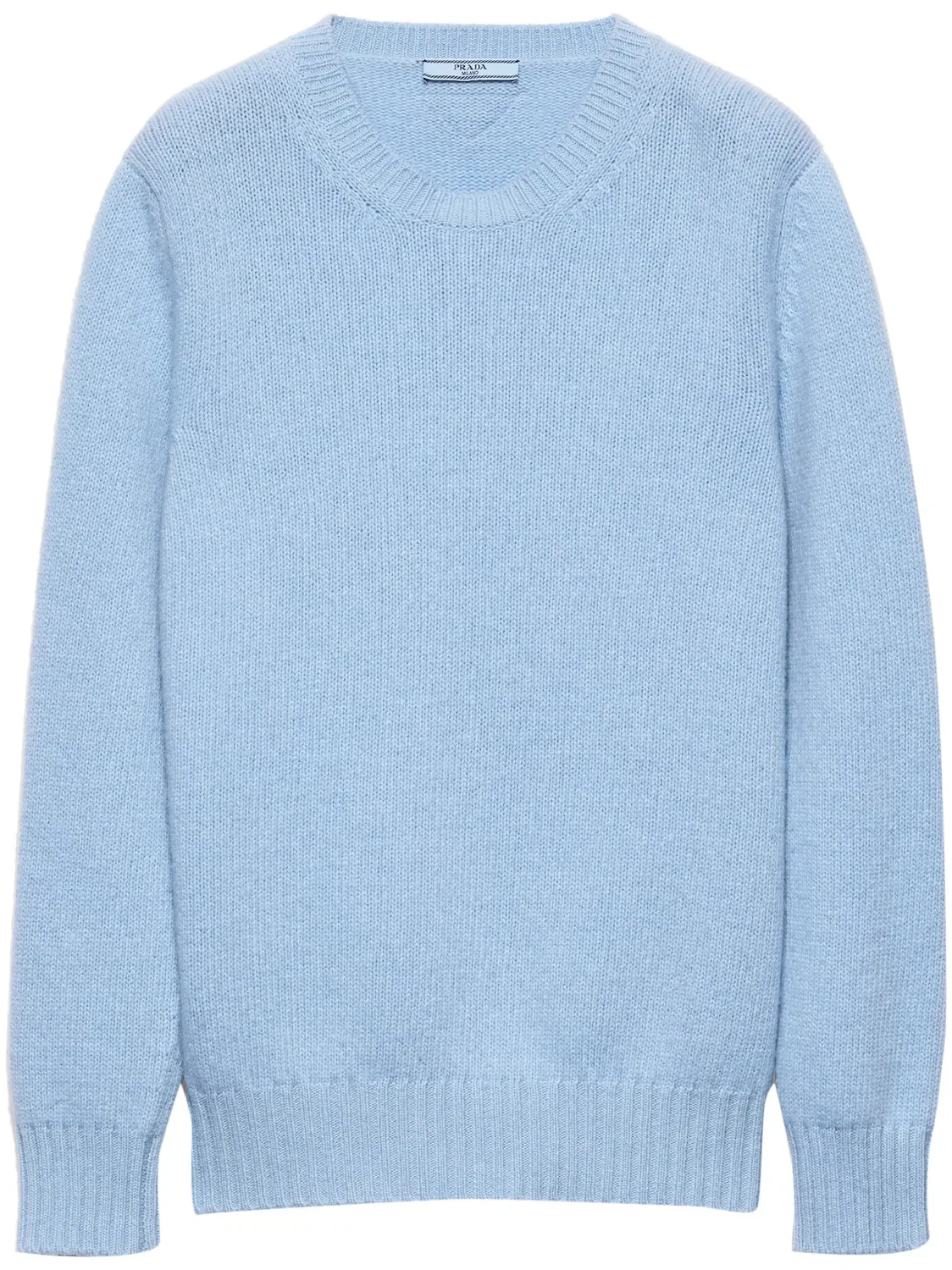 Свитер Crew-Neck из шерсти и кашемира Prada, голубой