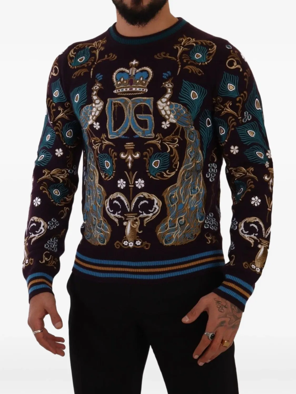 Джемпер DG Crown из кашемира Dolce & Gabbana, фиолетовый — фото 2