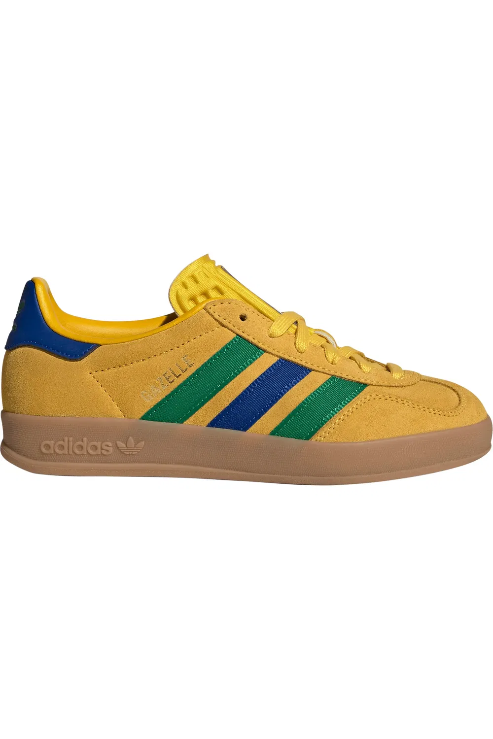 Кроссовки детские футбольные Gazelle Indoor adidas, Yellow/Royal/Green — фото 3