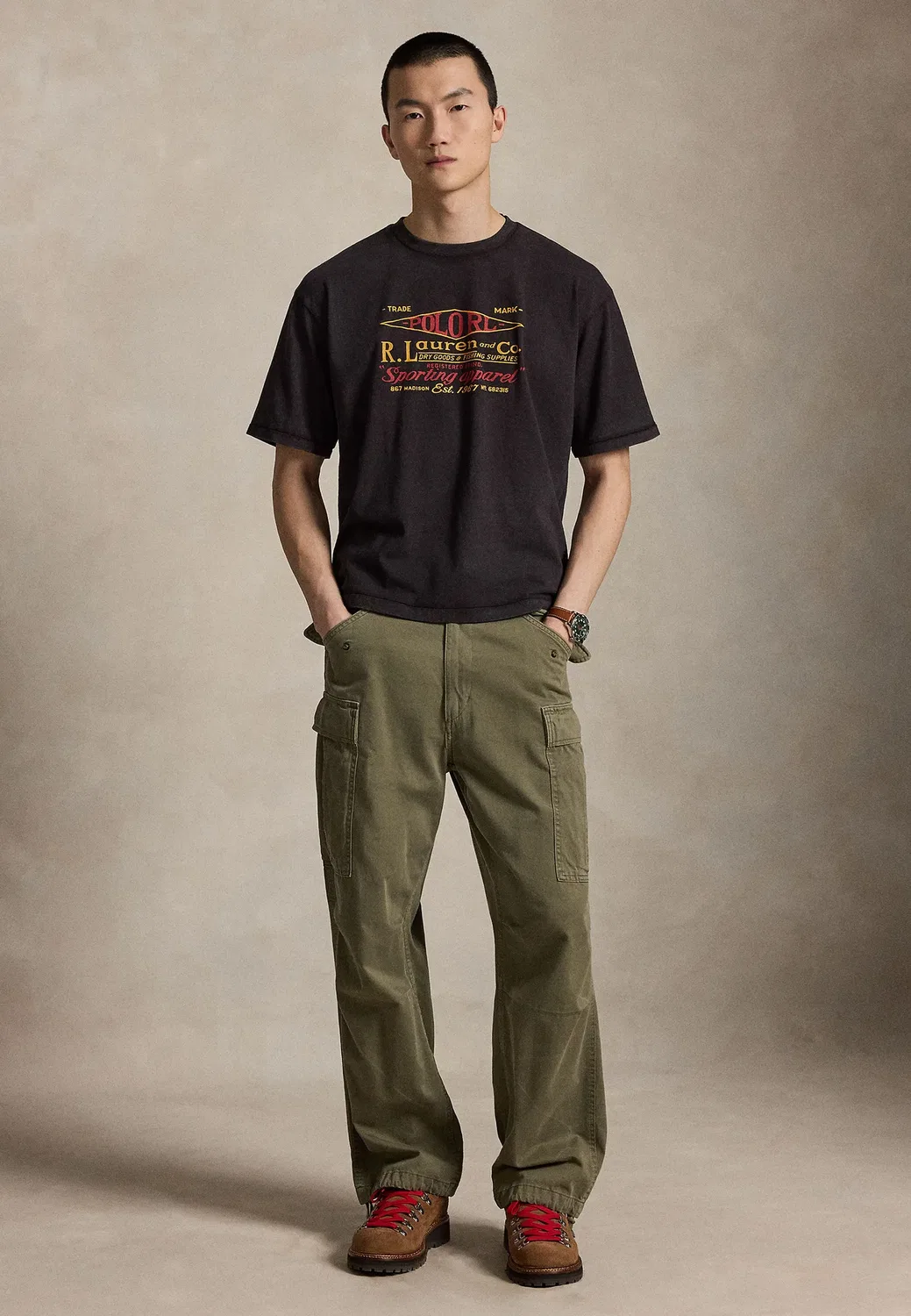 Футболка свободного кроя с графическим принтом Polo Ralph Lauren, Black — фото 2