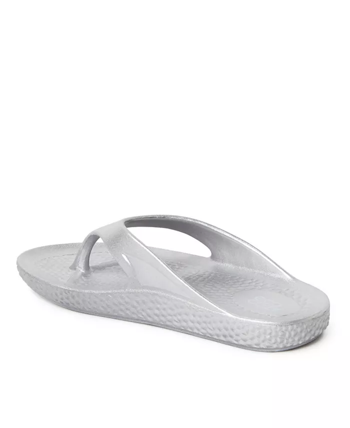 ЭкоКози от Women's Устойчивые Комфортные Сандалии-танга Dearfoams, серебряный — фото 3