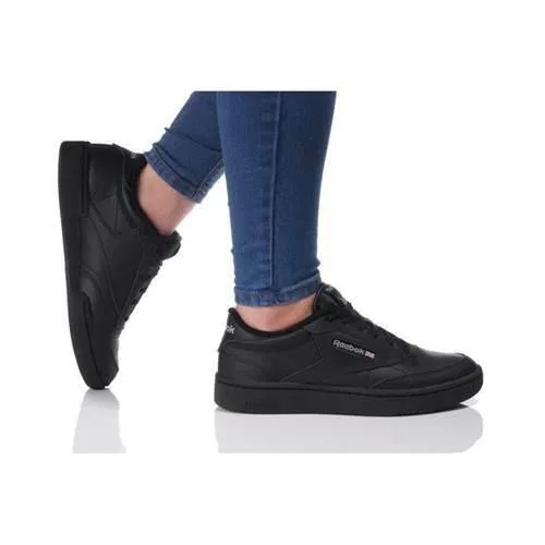 Детские кожаные кроссовки Reebok CLUB C, Schwarz Grau — фото 2