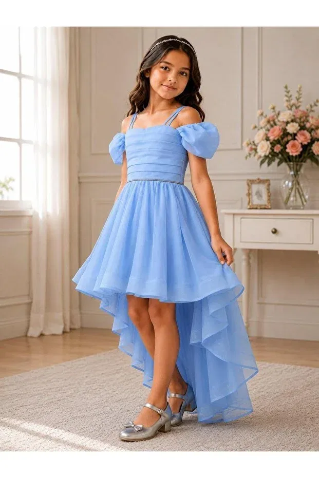 Детское платье для девочек кружевное Alya Butik, Blue — фото 2