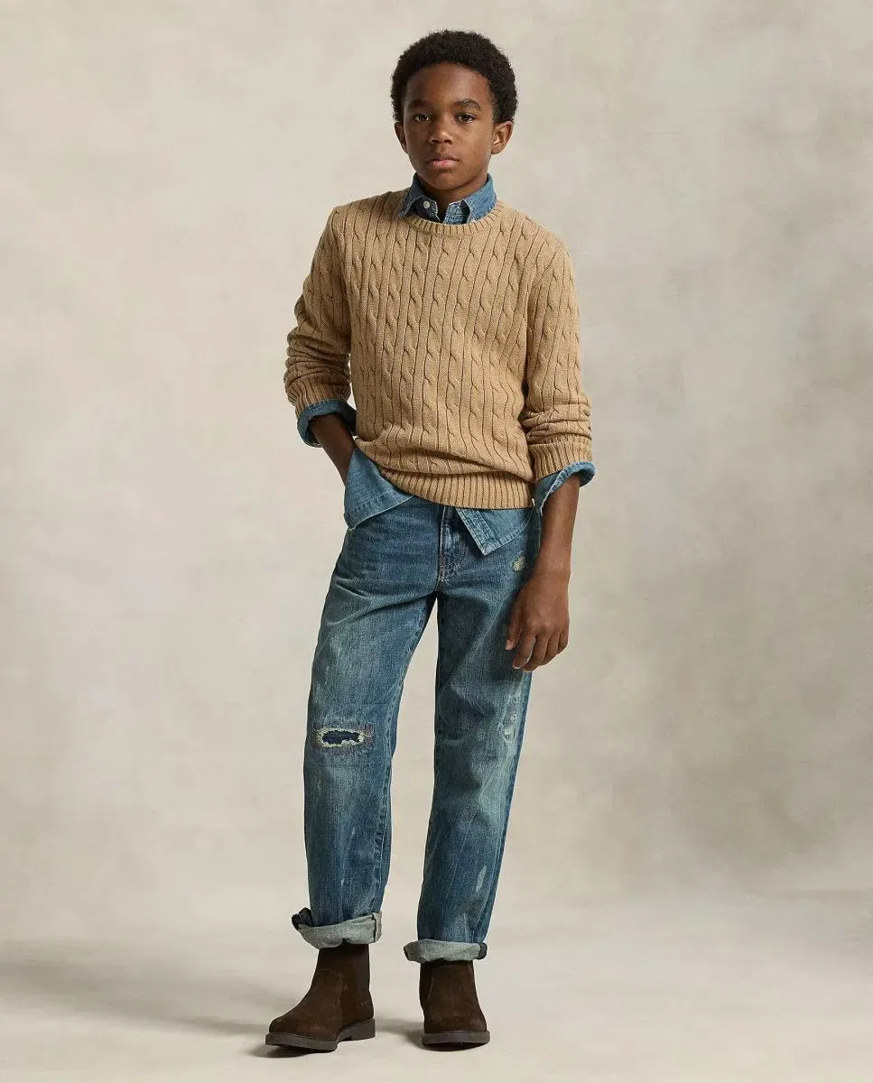 Детский джемпер из хлопка Camel Polo Ralph Lauren