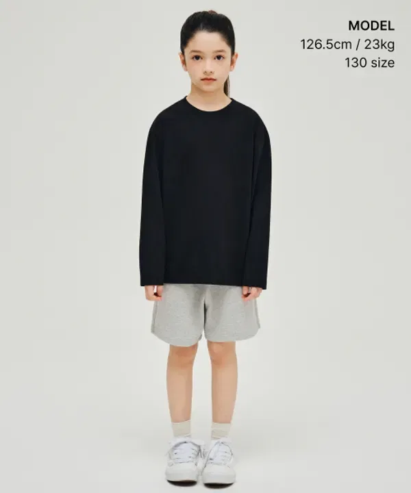 Футболка с длинным рукавом UV Protection Relaxed Crew Neck, Musinsa Standard Kids, черный — фото 2