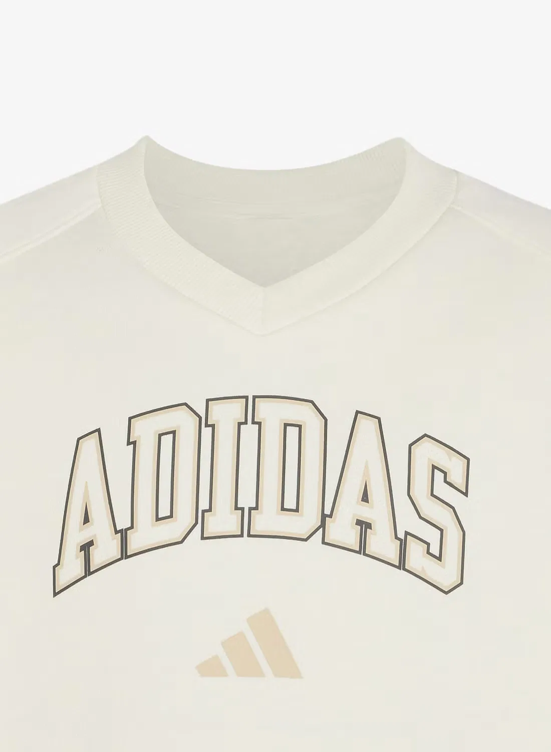 Свитшот с V-образным вырезом свободного кроя Youth Seasonals Collegiate Typography Adidas, белый — фото 3