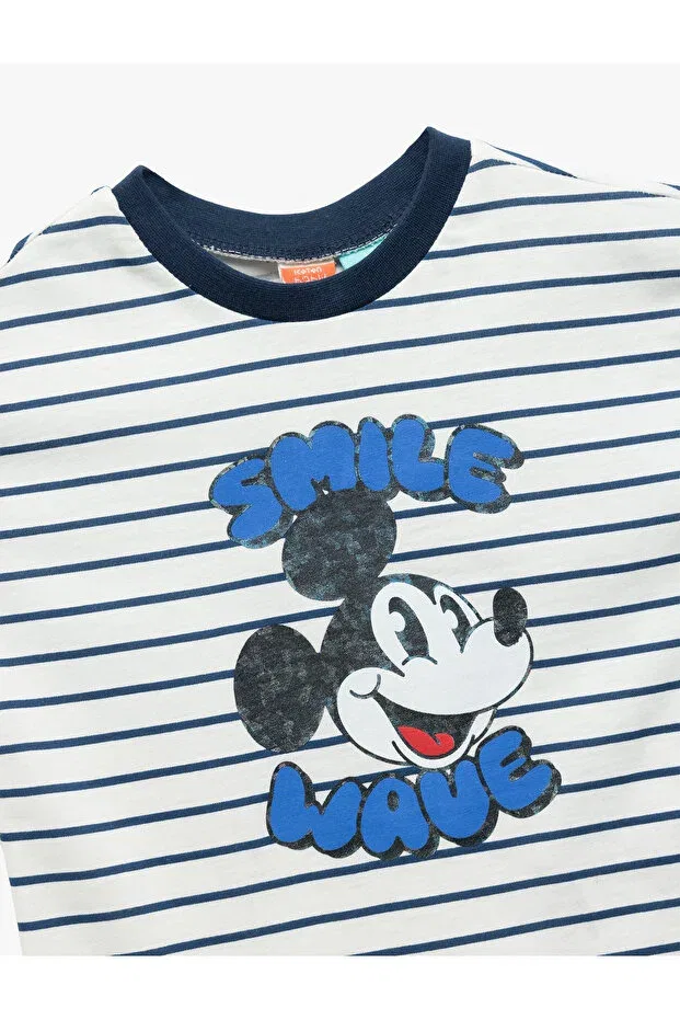 Детская футболка для мальчиков с принтом Koton, Ecru Striped — фото 3