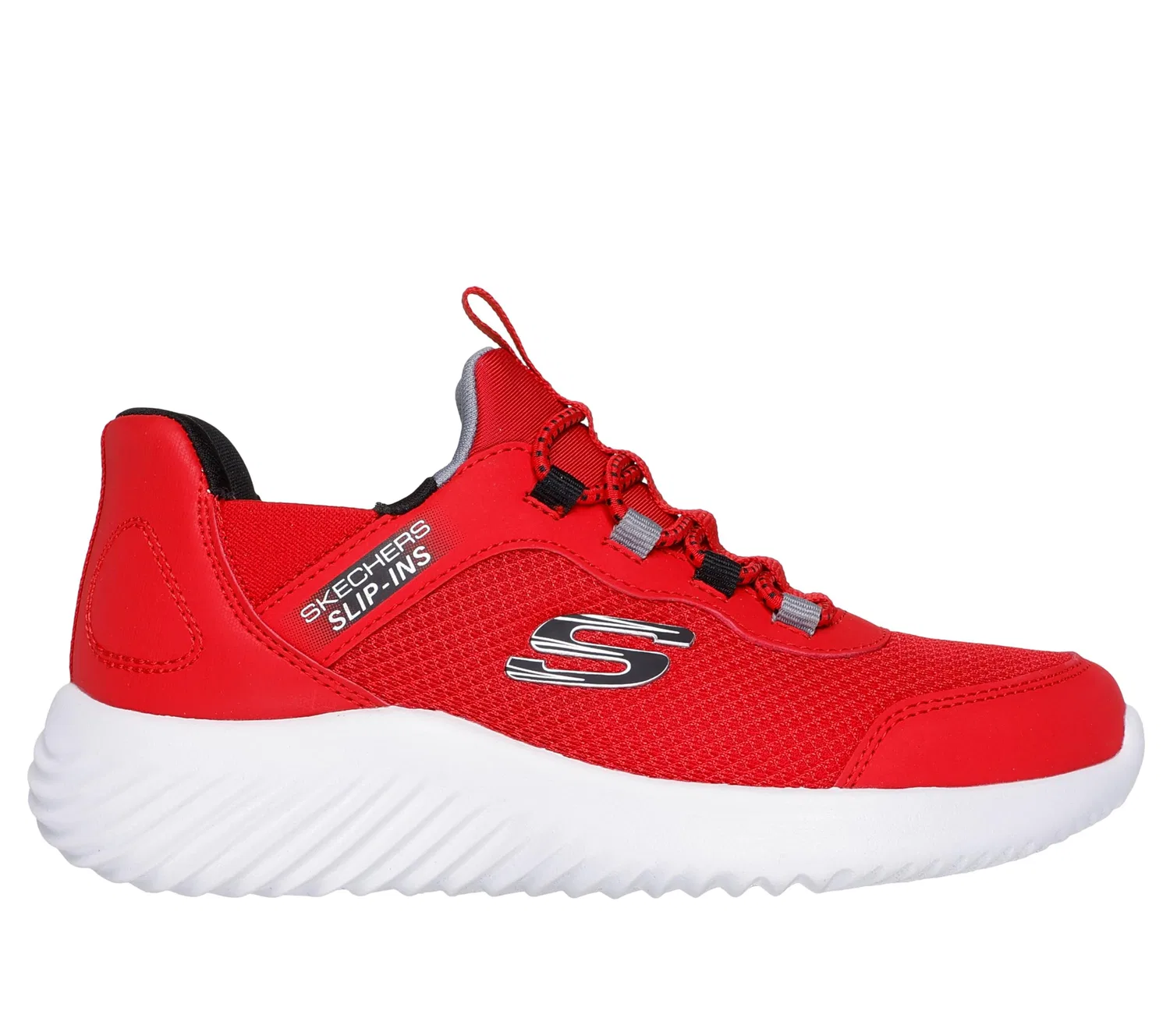 Детские кроссовки для мальчиков с воздушно-охлаждающей пеной Bounder Brisk-burst Skechers, Red And Black — фото 2