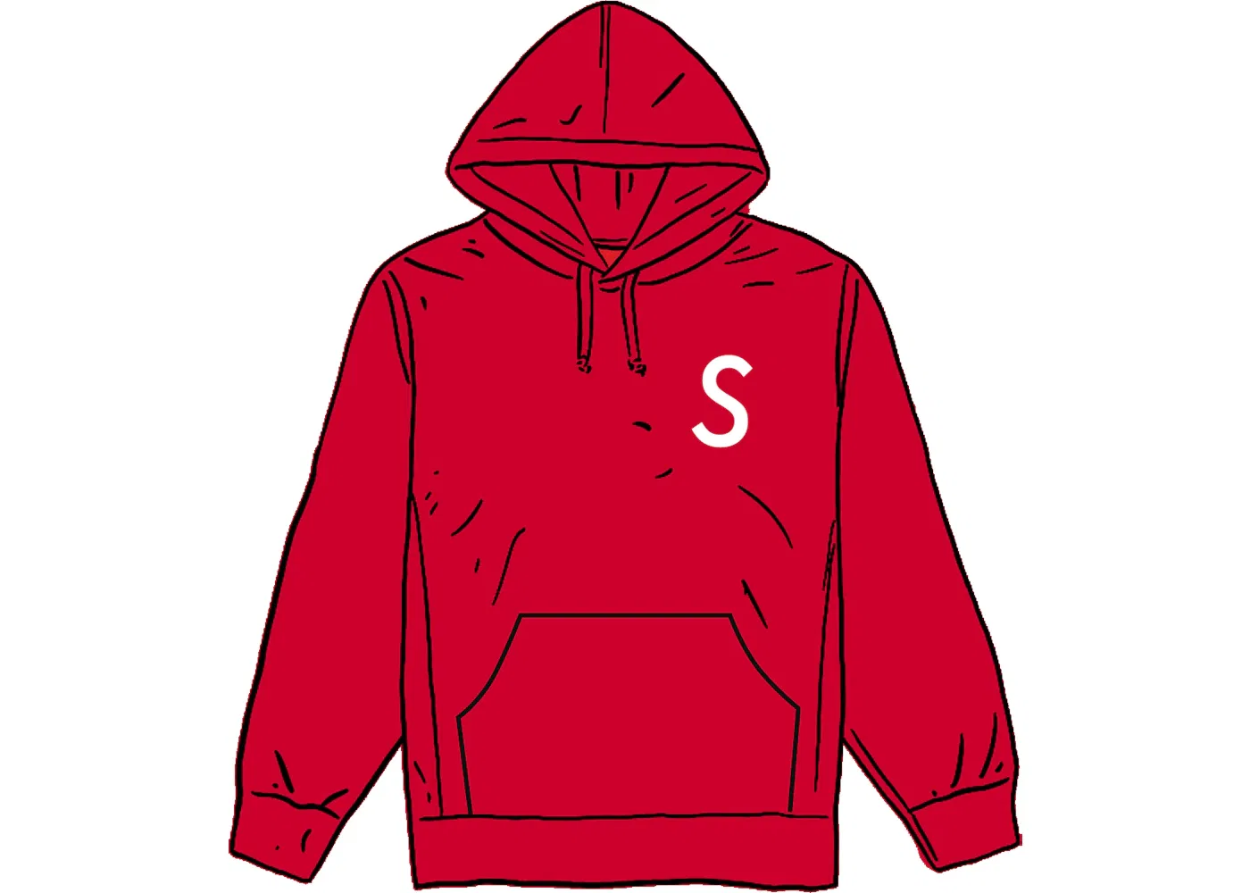 Мужской худи с принтом Supreme Swarovski S Logo, Red