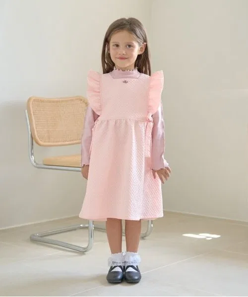 Детское платье-фартук с воланами Lycee mine, Light Pink