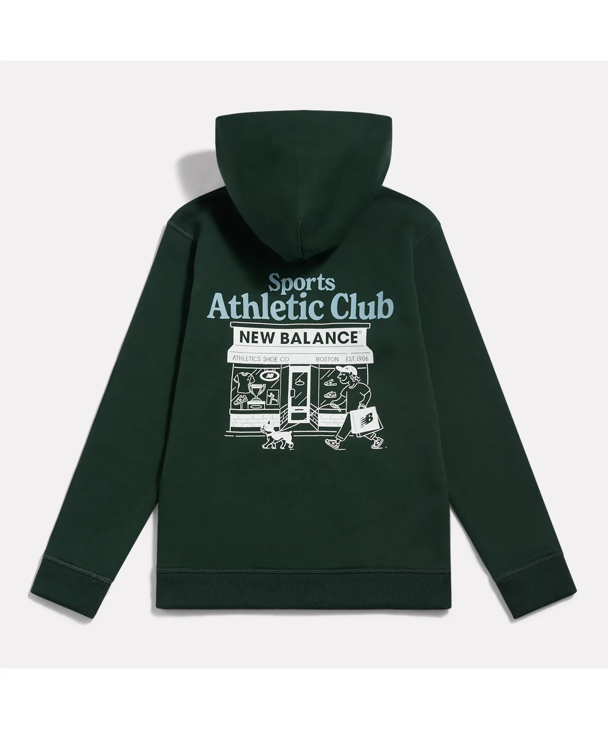 Детский худи с длинным рукавомSports Club Graphic Full Zip New Balance, Dark Green — фото 2