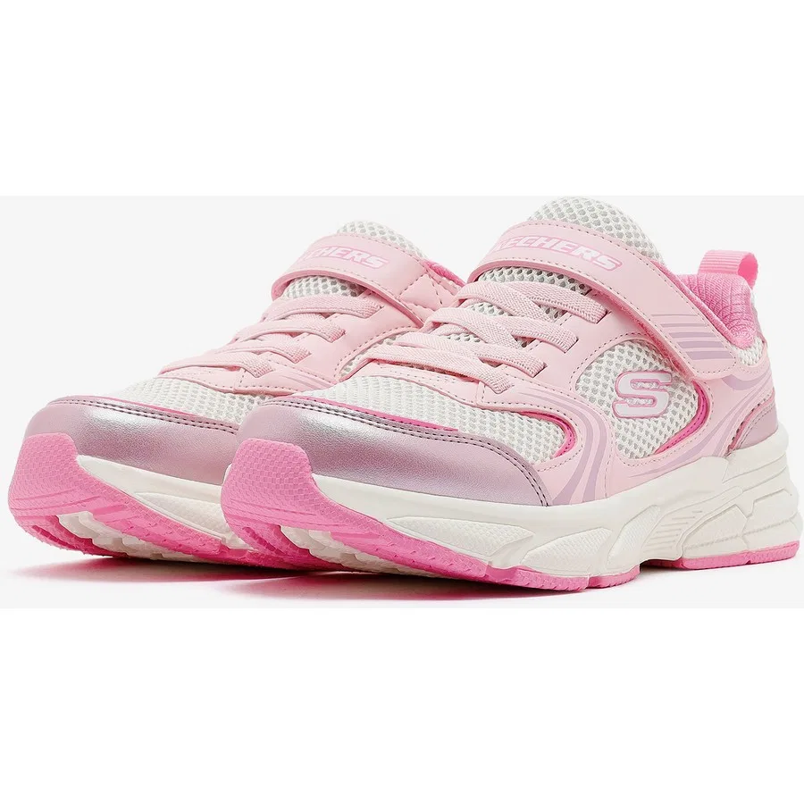 Кроссовки детские с текстурным верхом Retro-Graph Skechers, Бело-серебристый — фото 3