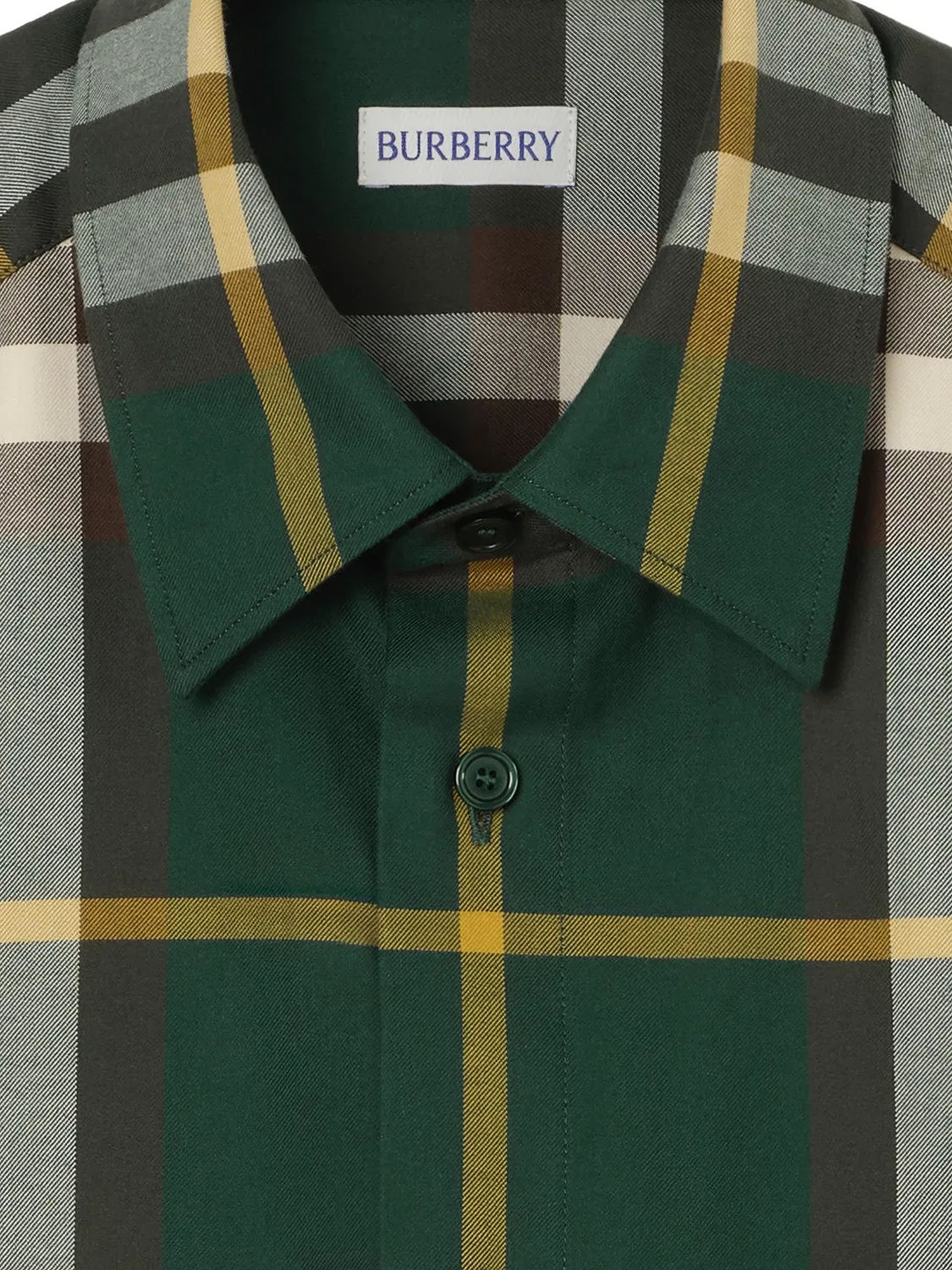 Рубашка в клетку стандартного кроя Burberry, зеленый — фото 2