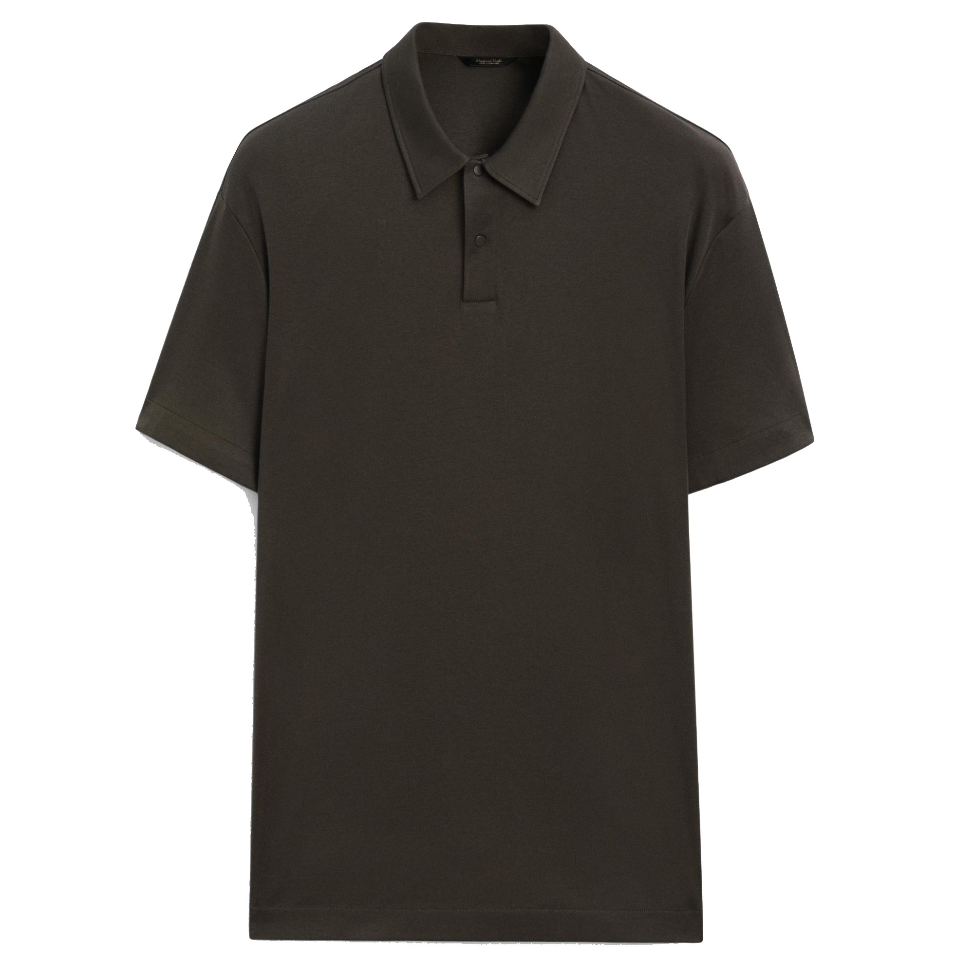 

Футболка-поло Massimo Dutti 100% cotton with buttoned collar, темно-зеленый