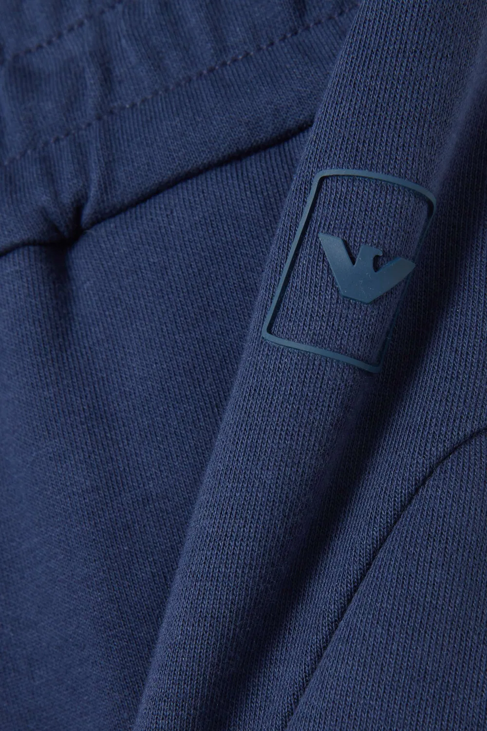 Штаны спортивные хлопковые Logo Panel Emporio Armani, синий — фото 3