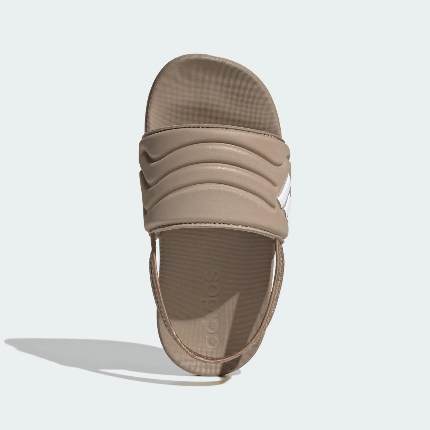 Детские шлепанцы с ремешком Adidas Adilette Estrap 2.0, Khakibeige / Weiss — фото 2