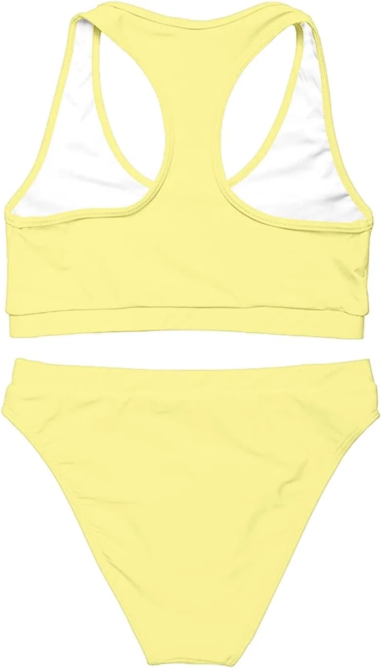Женский бикини-комплект с завышенной талией, Yellow — фото 2