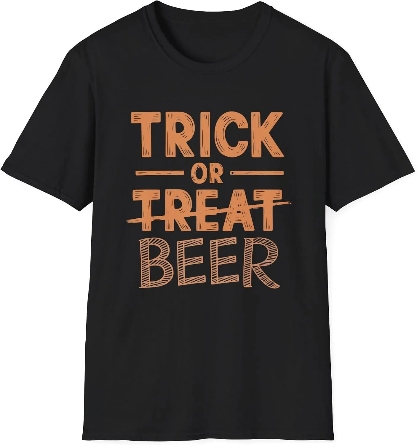 Женская футболка с принтом Trick or Beer Gildan 64000, Black