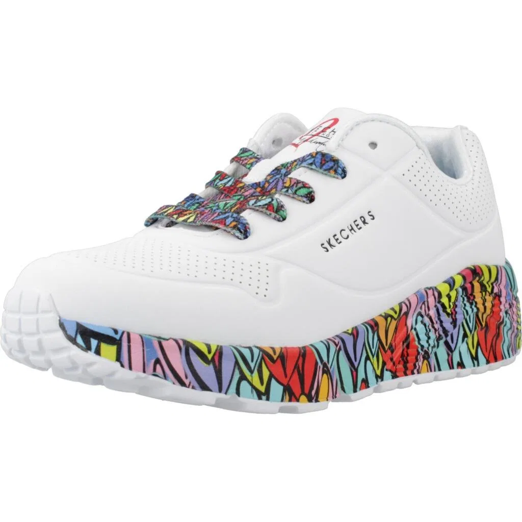 Детские кроссовки с принтом Uno Lite-subtle Love Skechers, Weiss Bunt