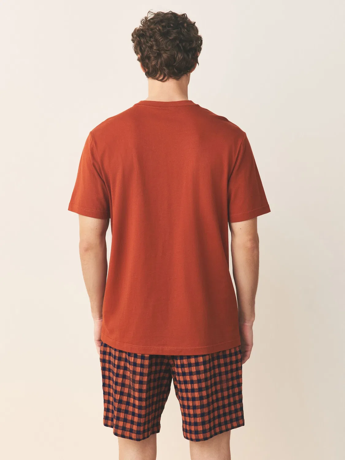 Пижама с коротким рукавом, клетчатая, Rust Brown Woven Next, ржаво-коричневый — фото 4