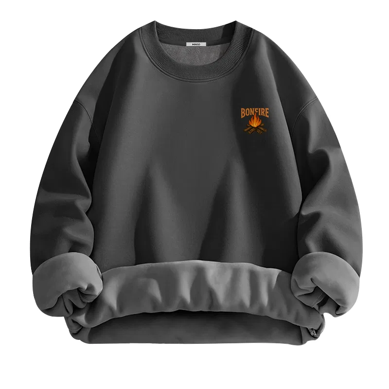 Детский свитшот с принтом Campfire Time Chest Logo MINISO, Dark Gray