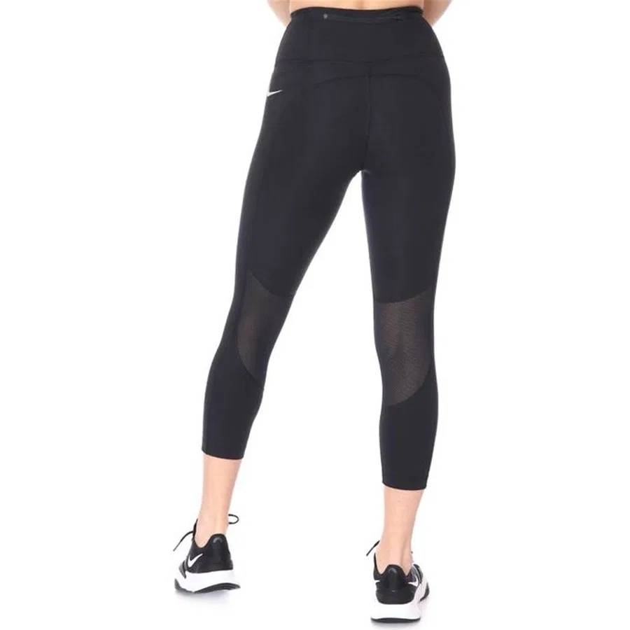 Женские леггинсы Nike W Nk Df Fast Crop, Черный — фото 2