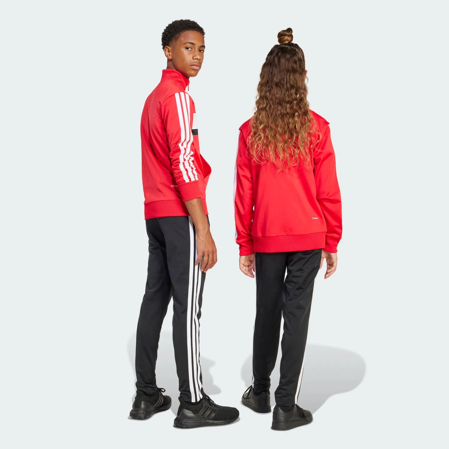 Детский спортивный костюм из трикотажа Tiberio 3-Stripes Adidas, Цвет: Hellrot Weiss Rot — фото 4