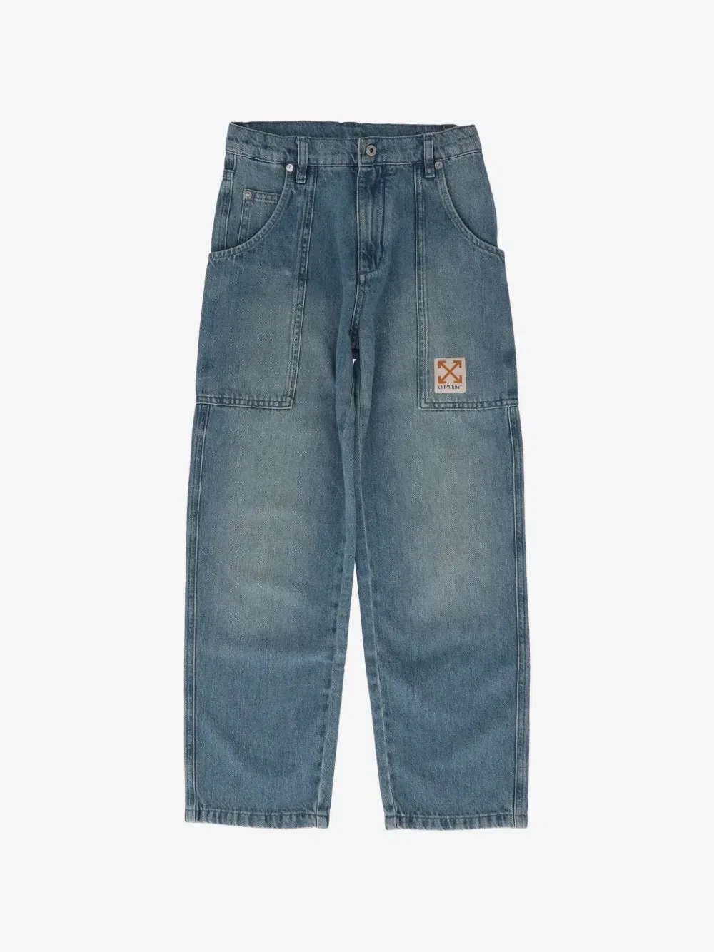 Джинсы Off-White со стрелочным логотипом, синий
